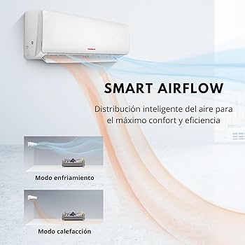 Smart Airflow para una climatización más cómoda La función Smart Airflow mejora la distribución del aire dentro de la estancia, ayudando a crear un ambiente más uniforme y agradable. Gracias a esta tecnología, el flujo de aire se reparte de manera más cómoda, reduciendo la sensación de corrientes directas y evitando zonas con diferencias de temperatura.  Es una función especialmente interesante en dormitorios y despachos, donde se busca una climatización suave, estable y confortable durante varias horas.